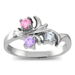 "Nouveau" Flame 2-6 Gemstones Ring