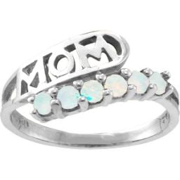 "Cherish" MOM Cut-out 2-6 Stones Ring