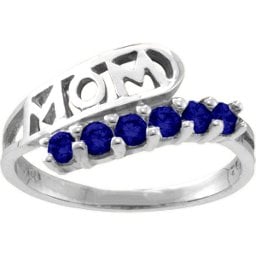 "Cherish" MOM Cut-out 2-6 Stones Ring