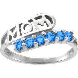 "Cherish" MOM Cut-out 2-6 Stones Ring