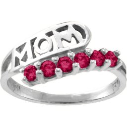 "Cherish" MOM Cut-out 2-6 Stones Ring