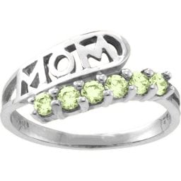 "Cherish" MOM Cut-out 2-6 Stones Ring