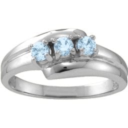 "Reverie" Angled 2-6 Stones Ring