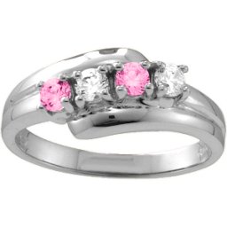 "Reverie" Angled 2-6 Stones Ring