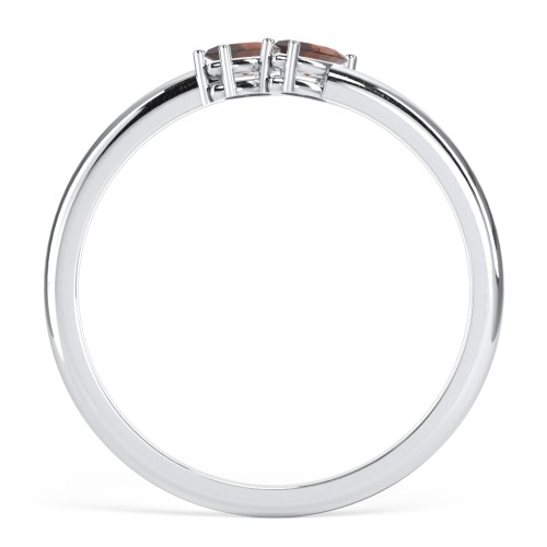 2 Stone Marquise Ring – Sterling Silver with Garnet