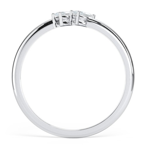 2 Stone Marquise Ring – Sterling Silver with Aquamarine