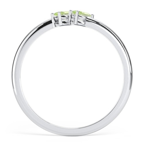 2 Stone Marquise Ring – Sterling Silver with Peridot