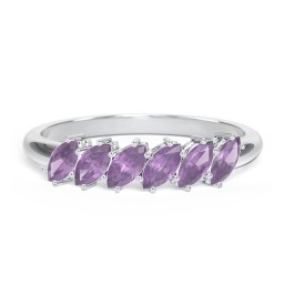 6 Stone Marquise Ring in 925 Sterling Silver