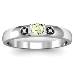 Open Bezel Cut Ring with Accents Stones