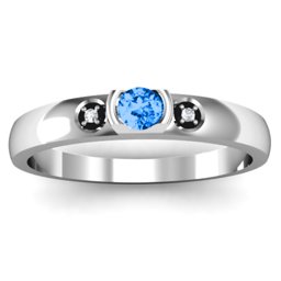 Open Bezel Cut Ring with Accents Stones