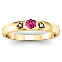 Open Bezel Cut Ring with Accents Stones