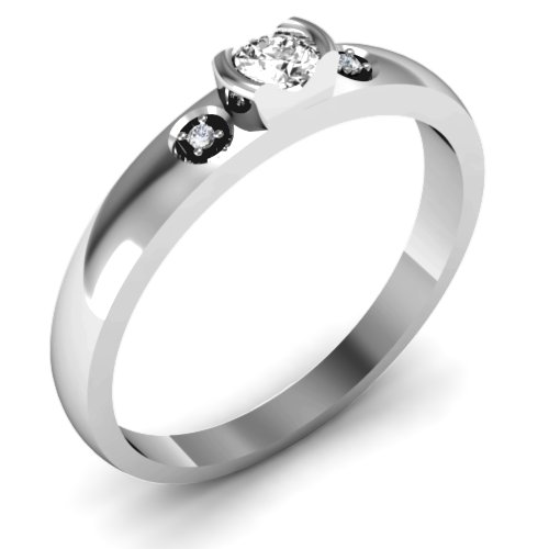 Open Bezel Cut Ring with Accents Stones