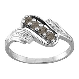 Diagonal Gemstone Ring with Accents