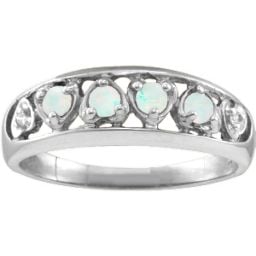 "Lyric" Embedded Hearts Ring with 2-6 stones