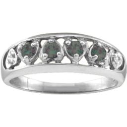 "Lyric" Embedded Hearts Ring with 2-6 stones