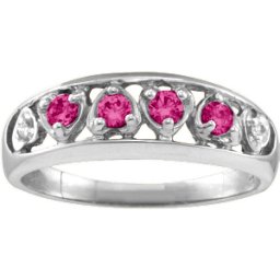 "Lyric" Embedded Hearts Ring with 2-6 stones