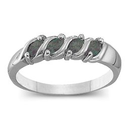 Marquise Gemstone Wave Ring