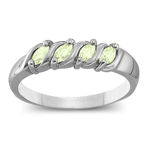 Marquise Gemstone Wave Ring