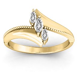 Trois Marquise and Studded Ring