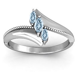 Trois Marquise and Studded Ring