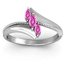 Trois Marquise and Studded Ring