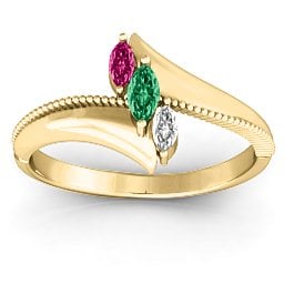 Trois Marquise and Studded Ring