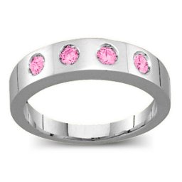 Belt Ring with 2-6 Round Stones