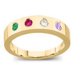 Belt Ring with 2-6 Round Stones