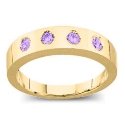Belt Ring with 2-6 Round Stones