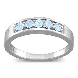 Geometric 3-6 Stones Ring