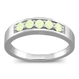 Geometric 3-6 Stones Ring