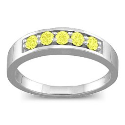 Geometric 3-6 Stones Ring