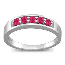 Geometric 3-6 Stones Ring