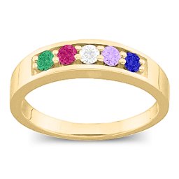 Geometric 3-6 Stones Ring