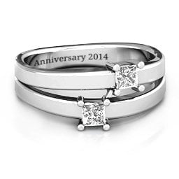 Double Princess Cut Ring
