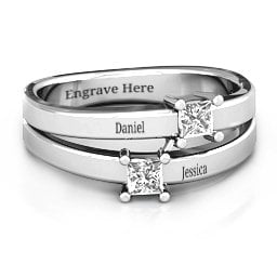 Double Princess Cut Ring