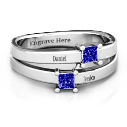 Double Princess Cut Ring