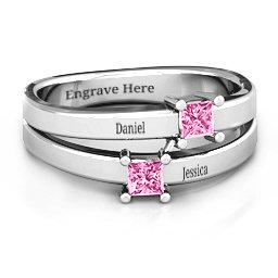 Double Princess Cut Ring
