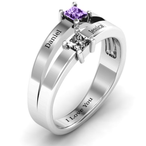 Double Princess Cut Ring