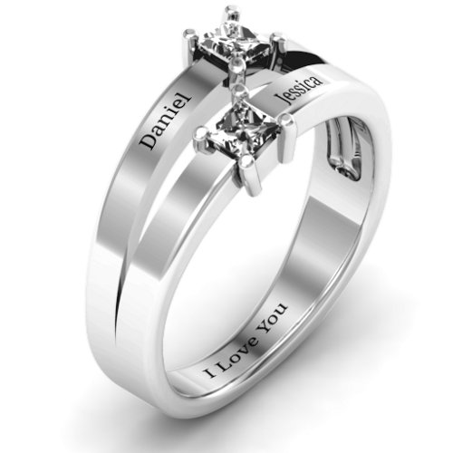 Double Princess Cut Ring