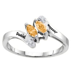 "Phantasie" Marquise Bypass Ring
