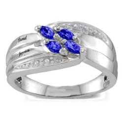 Angled 2-6 Marquise Ring