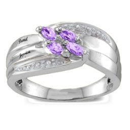 Angled 2-6 Marquise Ring