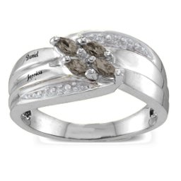 Angled 2-6 Marquise Ring