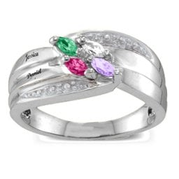 Angled 2-6 Marquise Ring