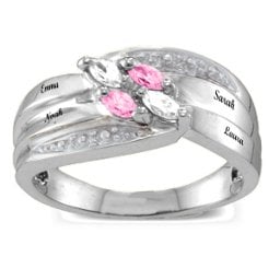 Angled 2-6 Marquise Ring