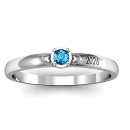 Heart Surrounded Solitaire Ring