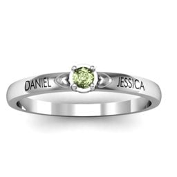 Heart Surrounded Solitaire Ring