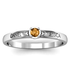 Heart Surrounded Solitaire Ring