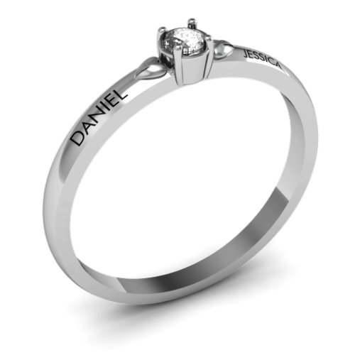 Heart Surrounded Solitaire Ring
